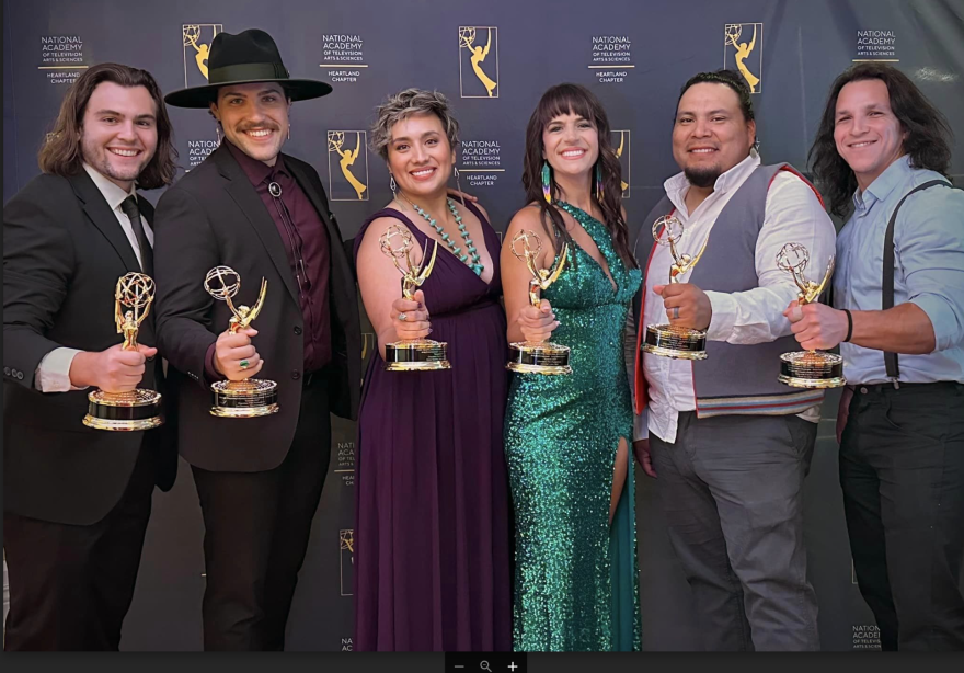 Osiyo TV producers hold the Emmy's they've won