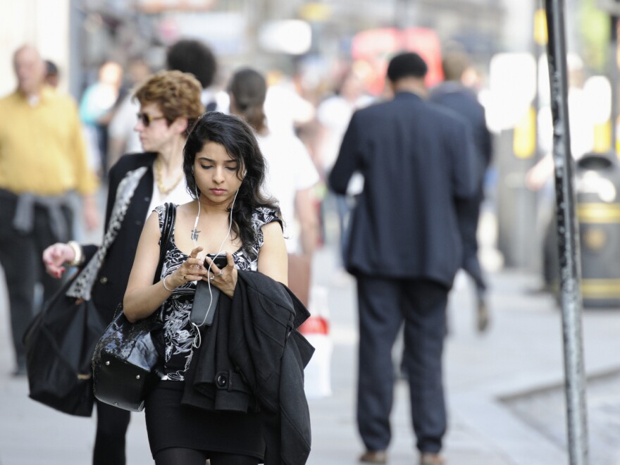 These days, pedestrians tapping away while walking are hard to miss.