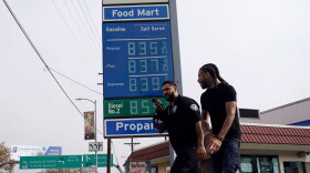 Gas prices are advertised at over eight dollars a gallon at a gas station Thursday, Oct. 6, 2022, in Los Angeles.