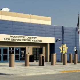 The exterior of the new Woodbury County Law Enforcement Center with jail cells, courtrooms and offices is shown on October 8, 2024. (Bret Hayworth, Siouxland Public Media News)