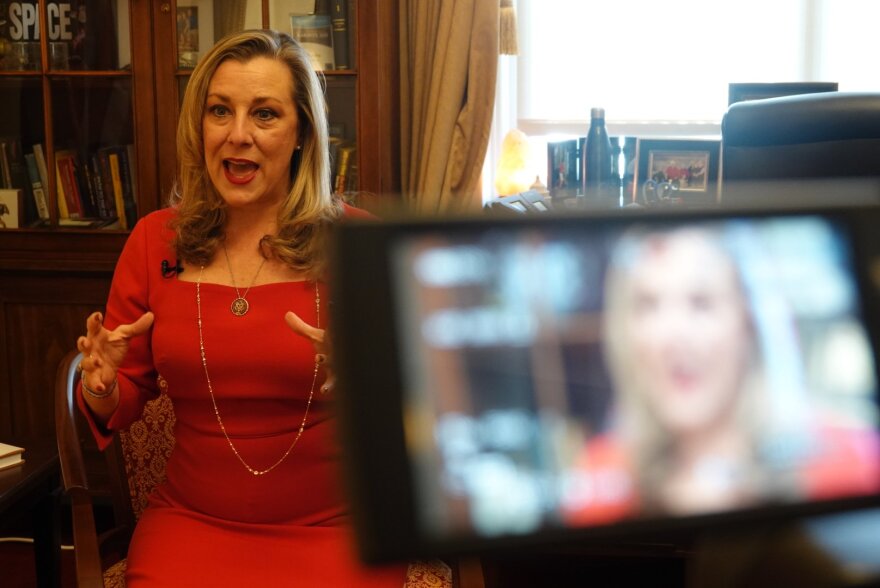 U.S. Rep. Kendra Horn (D., Okla.) responds to questions about the potential impeachment vote of President Donald Trump.