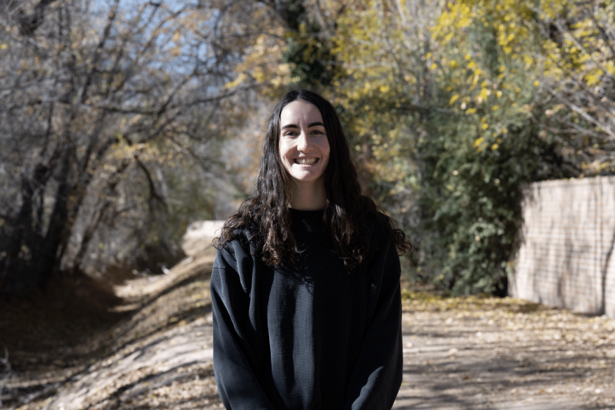 Filmmaker Annie Ersinghaus, pictured here in Mesilla Park, says she made her documentary “The Land of Sacrifice” in part to help raise awareness. (Leah Romero for Source New Mexico)