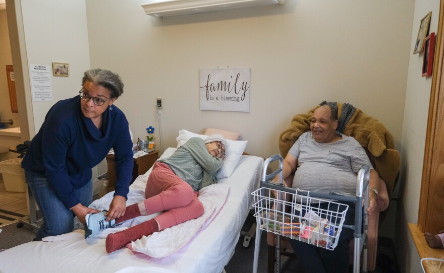 Gay Glenn visits her mother and brother in a nursing home in Kansas.