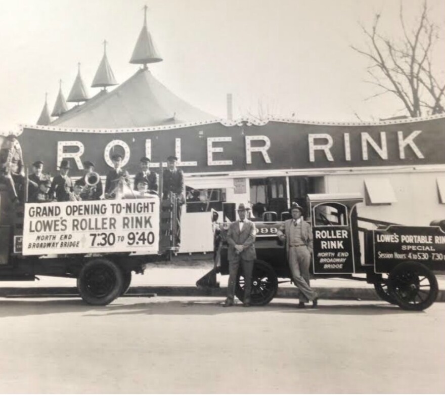 Traveling roller skating rinks were popular across America in the early decades of the 20th Century.