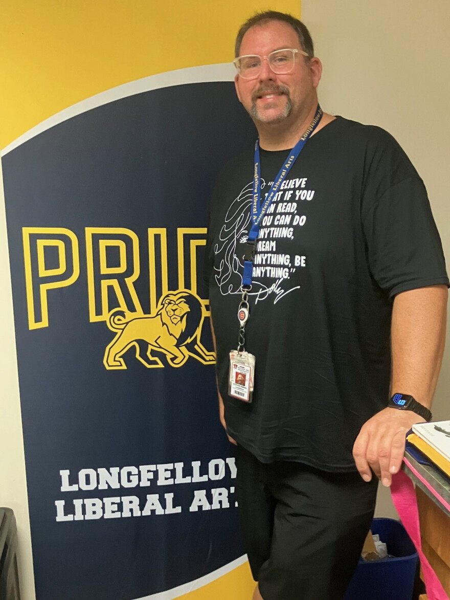 Steve Inman, a Longfellow special education teacher, came up with the idea for the school's "Dolly Day," timed to honor the country star's hit "9 to 5" on 9/25.