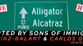 One of two billboards being erected in Miami-Dade County on Tuesday, July 29, 2025, to call out Republican Congressmen Mario Díaz-Balart and Carlos Giménez for their support of Alligator Alcatraz and President Donald Trump's deportation policies.