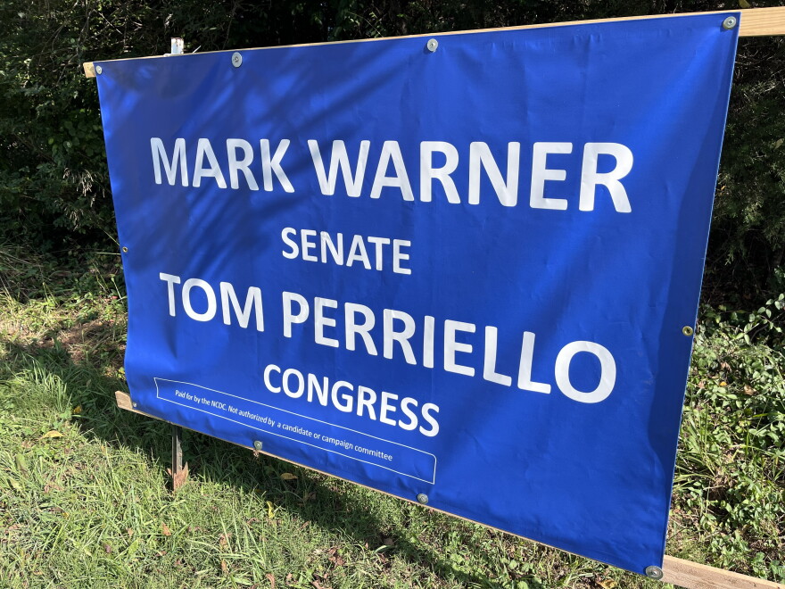 A Democratic campaign sign in Virginia's 5th Congressional District, paid for by the Nelson County Democratic Committee. The Nelson County Democratic Committee did not respond a request for comment on this story.