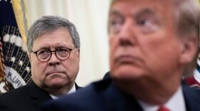 William Barr and President Trump in the Oval Office of the White House on November 26, 2019. (Drew Angerer/Getty Images)
