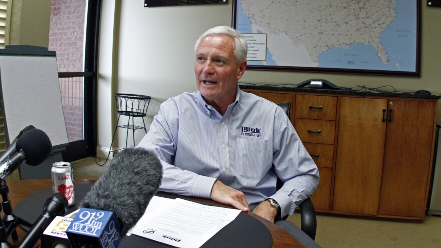 Jimmy Haslam, CEO of Pilot Flying J, discusses accusations of rebate fraud, in April. Today, Haslam said that an audit found problems with only a small number of the company's customers' accounts.