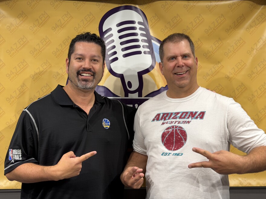 Scott Gross, right, is the sports information director at Arizona Western College in Yuma.