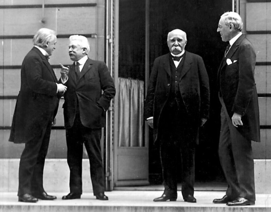 Leaders of the 'Big Four' Allied Powers (from left): England's David Lloyd George, Italy's Vittorio Orlando, France's Georges Clemenceau and U.S. President Woodrow Wilson.