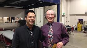 NWPR's Steve Reeder and Dr. Nikolas Caoile, Music Director of the Wenatchee Valley Symphony at a performance in 2015. Keep an eye out for Steve at concerts during the 2015/2016 Season. NWPR