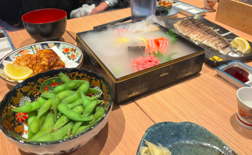 One course from a food tour in Shinjuku (Tokyo Suburb/neighborhood). Shinjuku is known for its izakayas which are very small pubs that serve food.