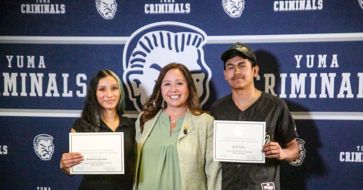 Adelita Grijalva honors Yuma High seniors for leadership beyond the classroom