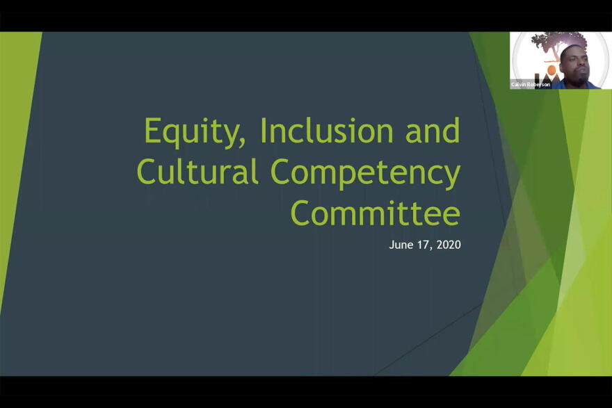 Indiana Minority Health Coalition Vice President Calvin Roberson presents to a virtual meeting of the Commission on Improving the Status of Children.