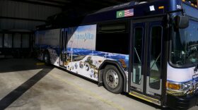 An electric bus Lewis County Transit purchased with the help of grant funds from TransAlta pictured on March 6, 2024.