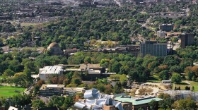 An aerial view of Case Western Reserve University's campus.