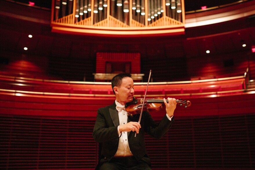 David Kim, concertmaster of The Philadelphia Orchestra, is soloist in Four Seasons during a concert from Feb. 2024.