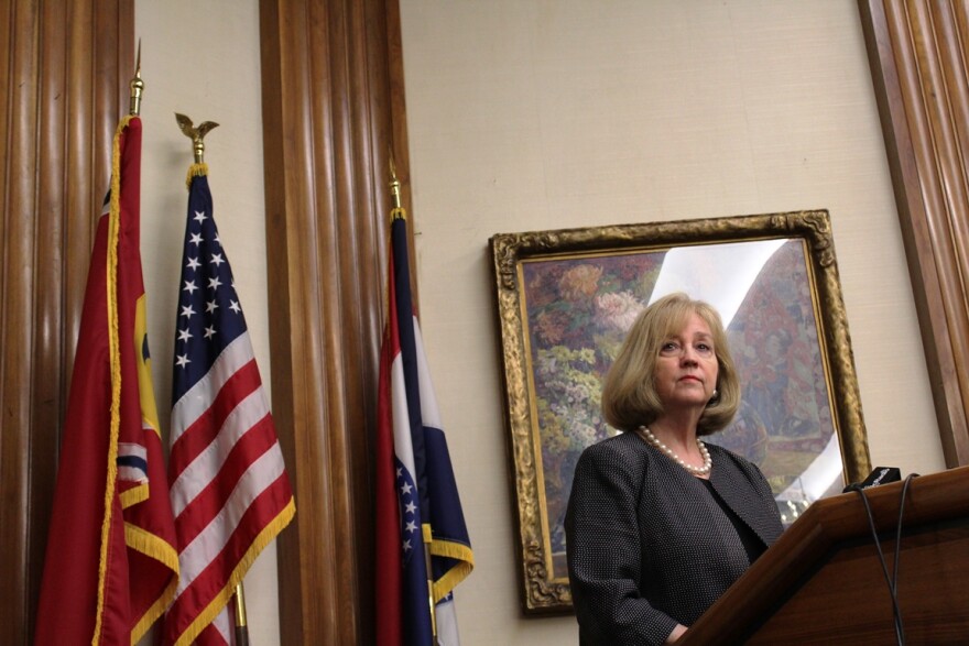 St. Louis Mayor Lyda Krewson addresses the media on July 14, 2017.