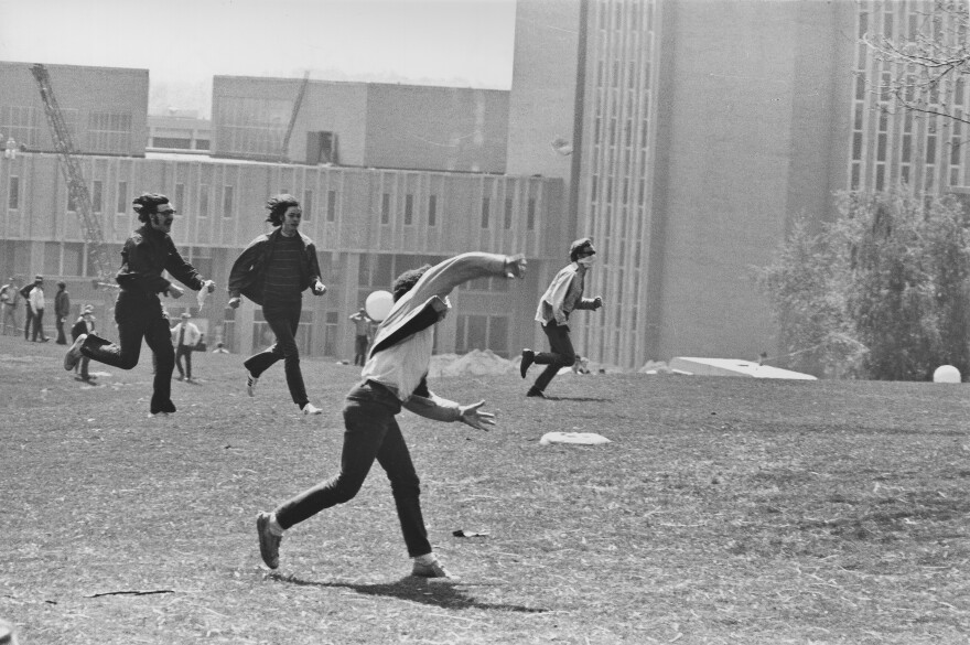 Kent State 4 May 1970 students running