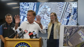 From left: State Senator Tony Hwang, Connecticut Governor Ned Lamont and Alexandra Daum, Commissioner of the Connecticut Department of Economic and Community Development.