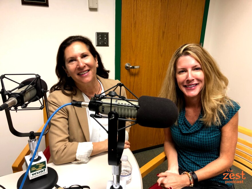 Food writer Laura Reiley, right, dishes her parting thoughts on Tampa Bay's food scene to Robin Sussingham, host of WUSF's new food podcast, The Zest.