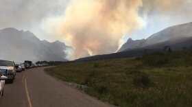 The Reynolds Creek Fire seen from Going-to-the-Sun Road in Glacier National Park