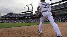 <p>Detroit Tigers pitcher Justin Verlander walks to the mound during the fifth inning in Game 5 of baseball's American League championship series against the Texas Rangers on Thursday, Oct. 13, 2011, in Detroit.  </p>
