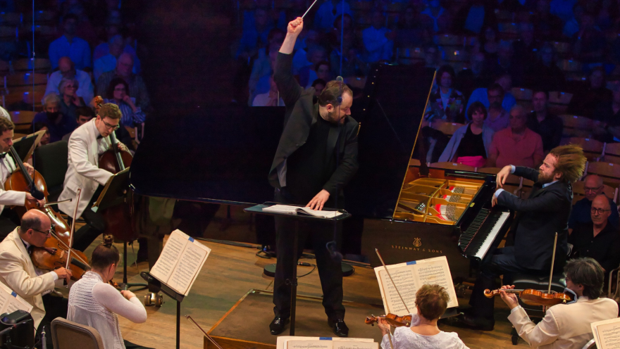 Daniil Trifonov performing the Brahms First Piano Concerto with Andris Nelsons and the BSO in 2021.
