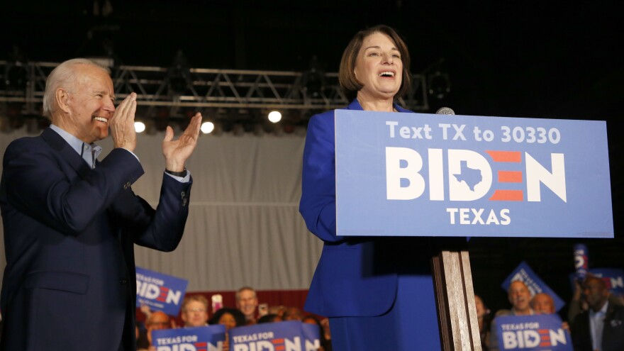 Minnesota Sen. Amy Klobuchar endorses Biden after ending her own presidential bid, on March 2.