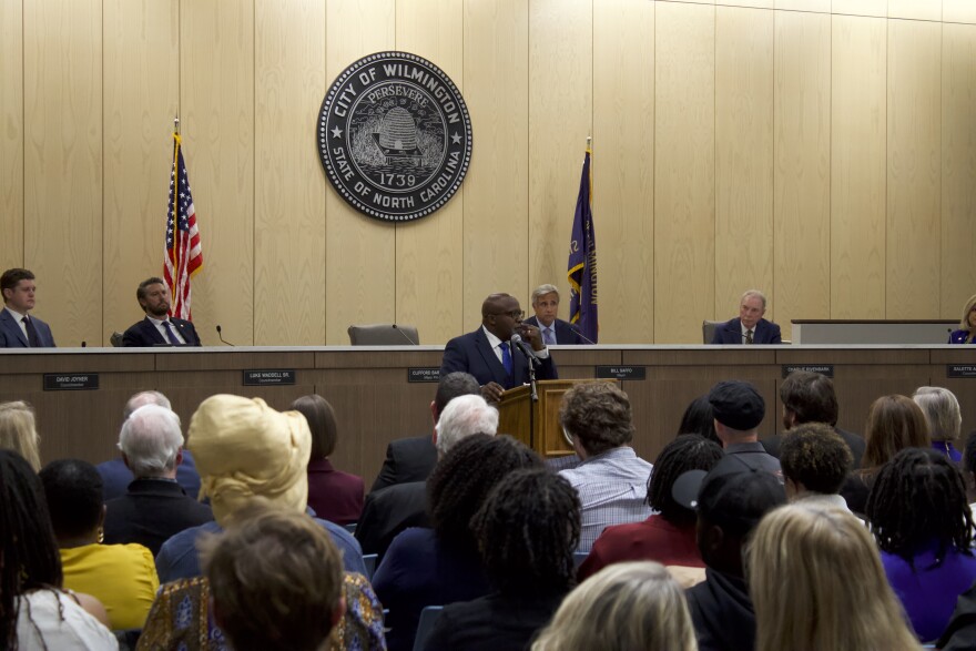 Clifford Barnett giving his farewell speech