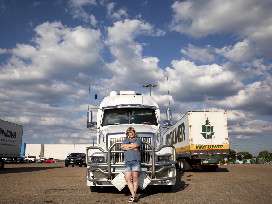 Brandie Diamond has been driving a truck over 30 years. Currently, she and her wife live in the truck that they drive together.