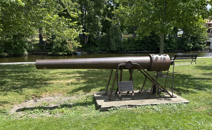 The Parrott Rifle in Island Park, Eaton Rapids. The cannon was one of five experimental rifles made for the Union Army in 1864.
