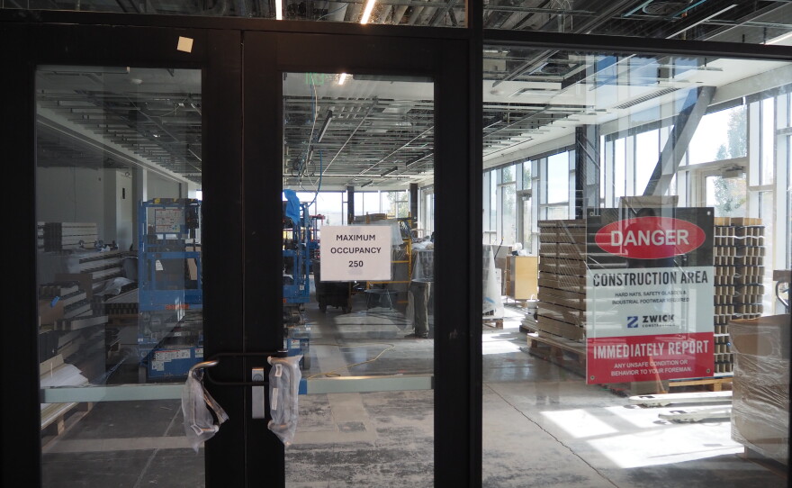 The PEAK Center auditorium, seen under construction Oct. 3, 2026, is slated to hold 250 people for events such as Summit County Council meetings.