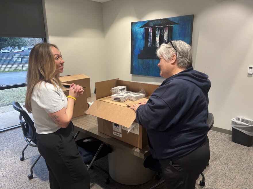 Over two dozen laptops were distributed in Charlotte Thursday, Feb. 19, to help nonprofits that focus on helping those in need.