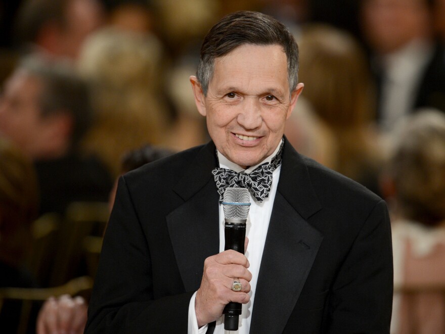 Rep. Dennis Kucinich, D-Ohio, speaks in Culver City, Calif., in June.