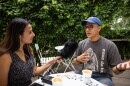 Luz Moreno-Lozano, KUT News' City Hall reporter, interviews Sergio Trujillo, co-owner owner of Desnudo Coffee.