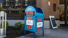An early voting drop box outside Boise City Hall May 5, 2021.