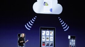 Apple CEO Steve Jobs talks about iCloud at the Worldwide Developers Conference June 6 in San Francisco.