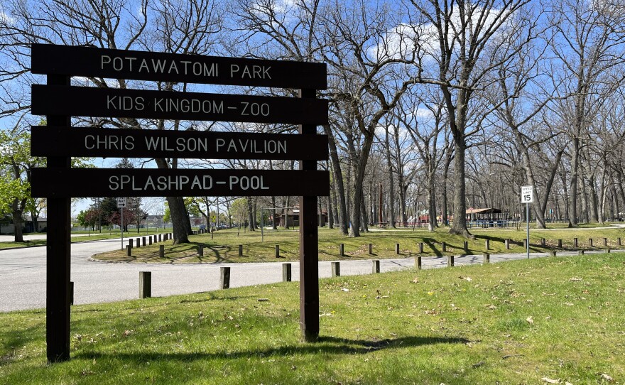 Potawatomi Park in South Bend on April 25, 2024. City planners are seeking input on a new vision for the park that includes closing the pool.