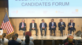 Six of nine Democratic gubernatorial candidates answered questions from a panel of reporters from the Baltimore Sun, Maryland Matters and The Washington Post Tuesday evening. Credit: myMCMedia Livestream