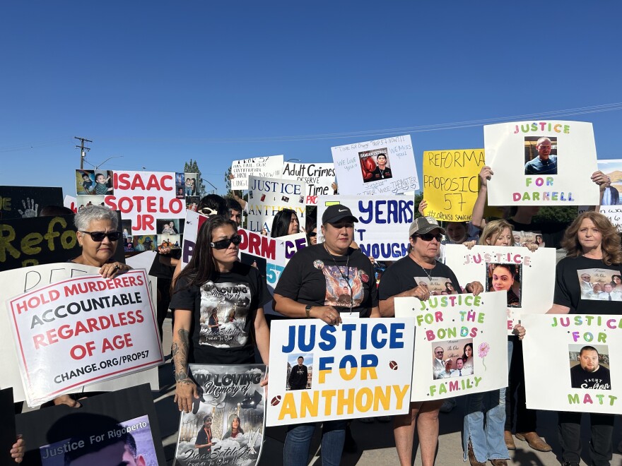 Protestors outside Superior Court in Hanford on July 7, 2025