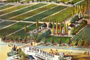 An illustration of the Eisen Vineyard east of Fresno, where Fresno's first raisins were produced, by accident