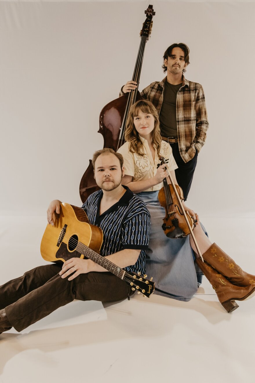 The Wildwoods: Noah and Chloe Gose on guitar and violin with bassist Andrew Vaggalis