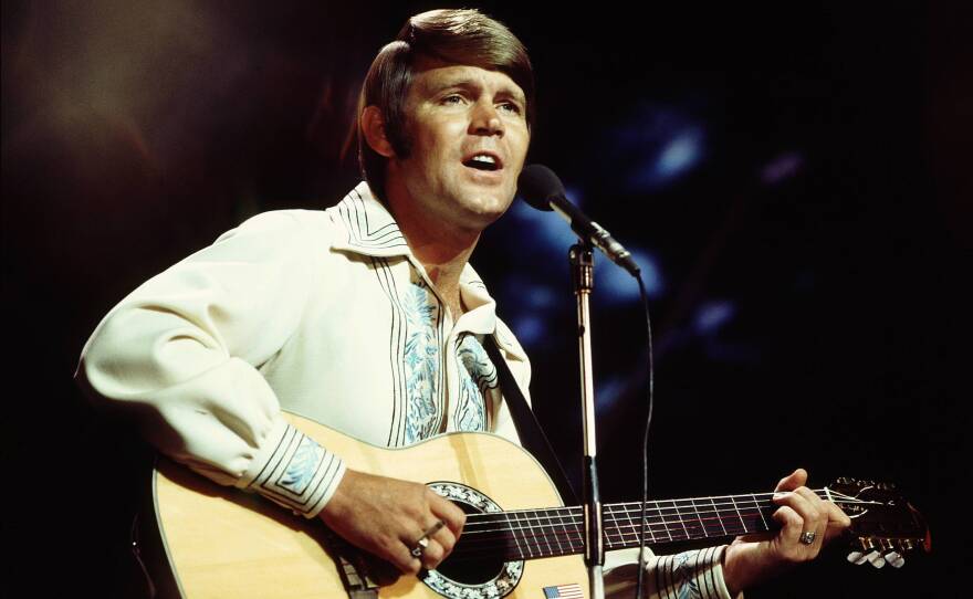 Glen Campbell performs in 1970 in the United Kingdom.