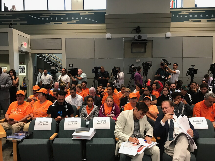 Supporters and opponents of the proposal packed the Miami City Hall chamber on Wednesday for the all-day meeting on Beckham's proposal.