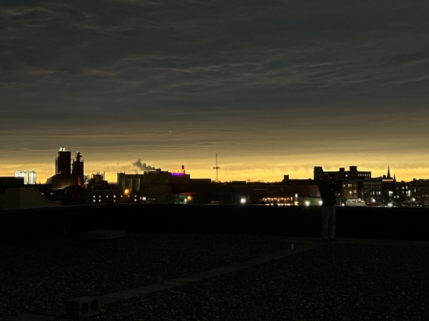 A moment of totality from the rooftop of the WXXI studios.