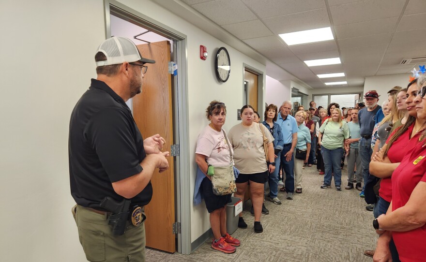 Chief Fedler takes a group up to the third floor
