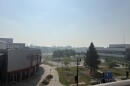 Hazy smoke over downtown Fargo.