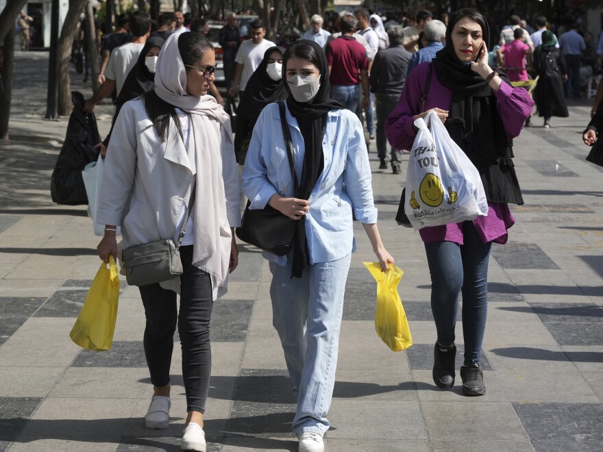iran women dress How to in today Blue Dress and Scarf Iranian